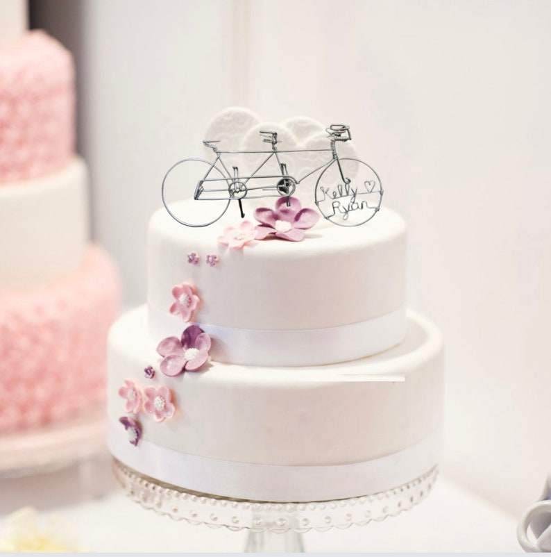 ETSY'S PICK Tandem Bicycle Wedding Cake Topper image 9