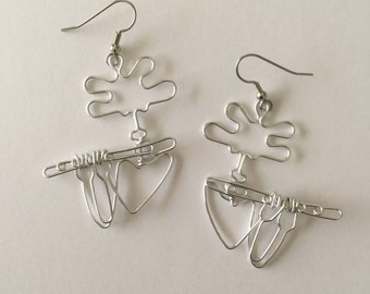 Flute Player Earrings. Gifts for Flutists and Musicians