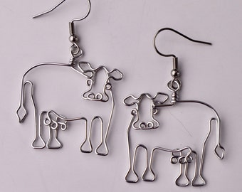 Cow Earrings // Gift for Cow Lovers, Cow Girls, BFF, Girlfriend, Daughter, Granddaughter Gifts