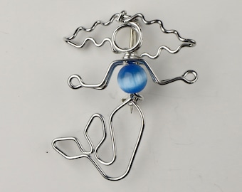 Wire Mermaid Brooch