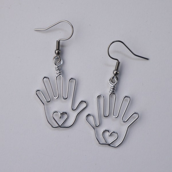 Hand Earrings. Gifts for Artists, Massage Therapists, Reiki Healers