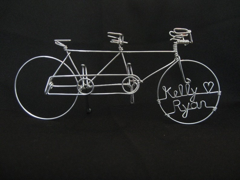 ETSY'S PICK Tandem Bicycle Wedding Cake Topper image 4