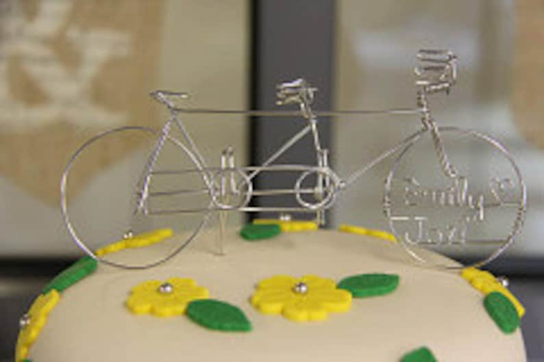 ETSY'S PICK Tandem Bicycle Wedding Cake Topper image 5