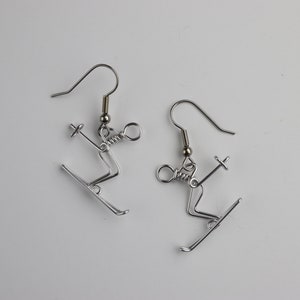 Skier Earrings // Downhill Ski Jewelry