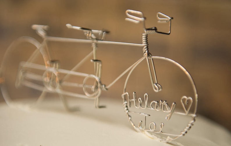 ETSY'S PICK Tandem Bicycle Wedding Cake Topper image 3