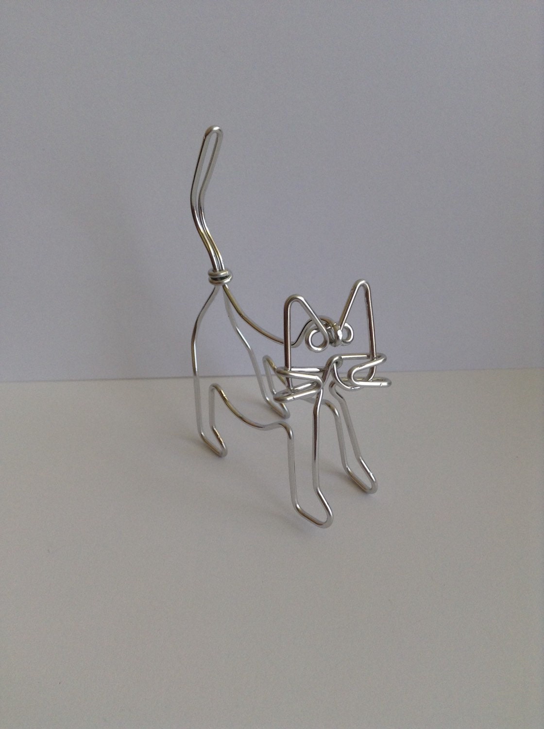 Cat Ornament Sitting or Standing, Miniature Wire Art