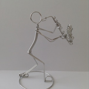 Saxophone Player Ornament Wire Art Decoration