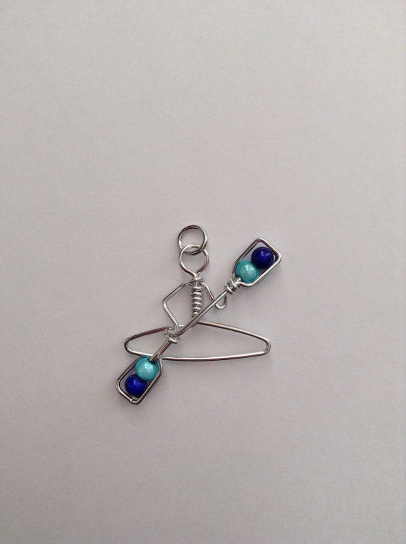 Kayak Earrings with Beads / Gifts for Kayakers / Turquoise Blue image 7