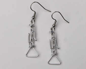 Clarinet Earrings Gifts for Musicians Dangling, Lightweight, Non-tarnish