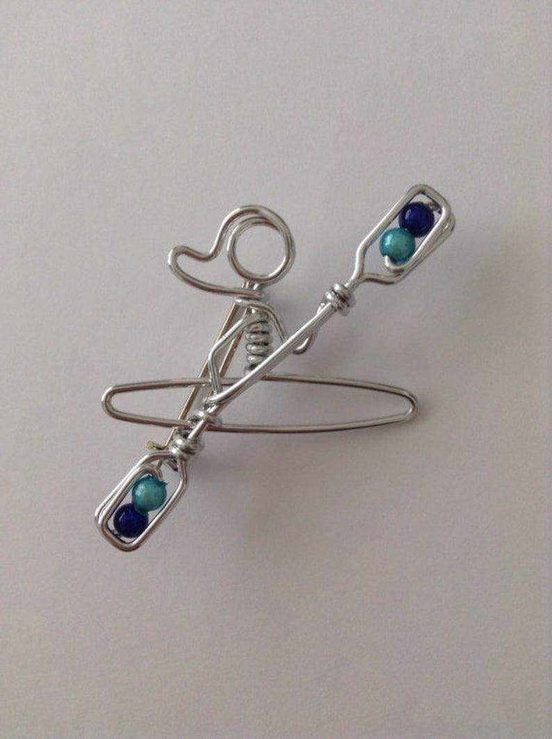 Kayak Earrings with Beads / Gifts for Kayakers / Turquoise Blue image 6