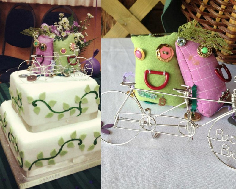 ETSY'S PICK Tandem Bicycle Wedding Cake Topper image 8