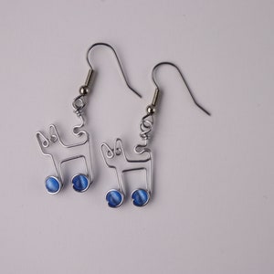 Cat Music Notes Earrings // Gift for Cat Lovers and Musicians image 7