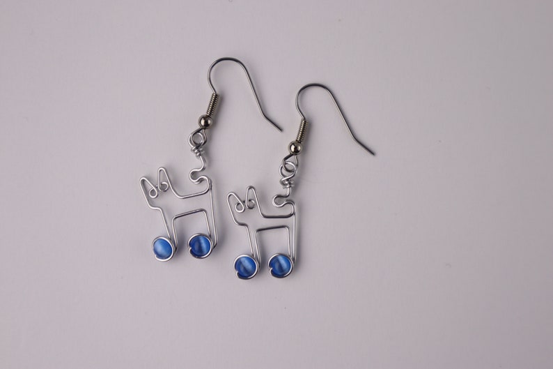 Cat Music Notes Earrings // Gift for Cat Lovers and Musicians image 7