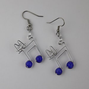 Cat Music Notes Earrings, Gift for Cat Lovers and Musicians, Jazz Cat Jewelry