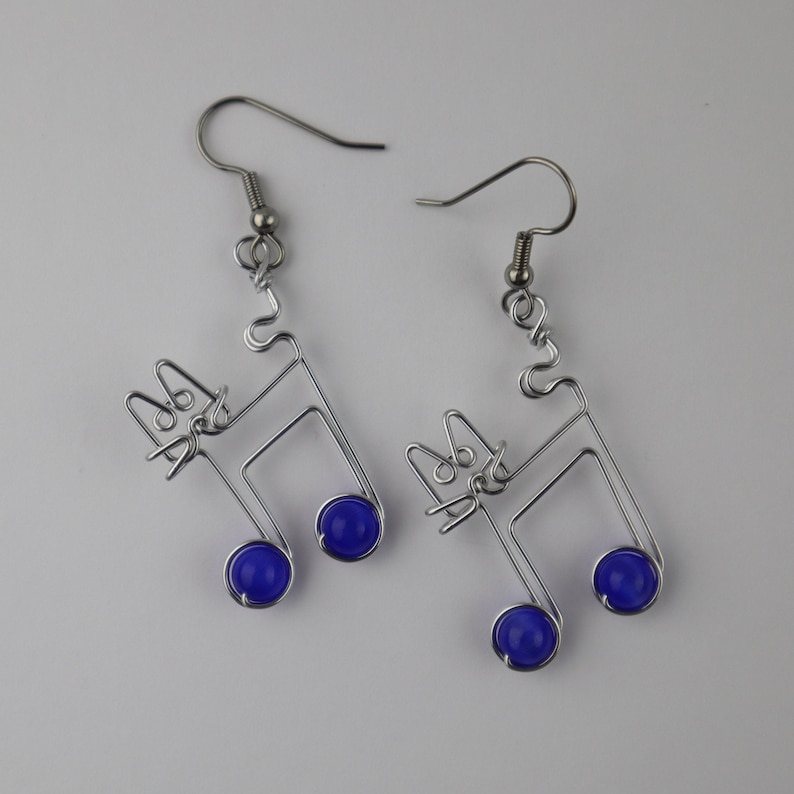 Cat Music Notes Earrings // Gift for Cat Lovers and Musicians image 1