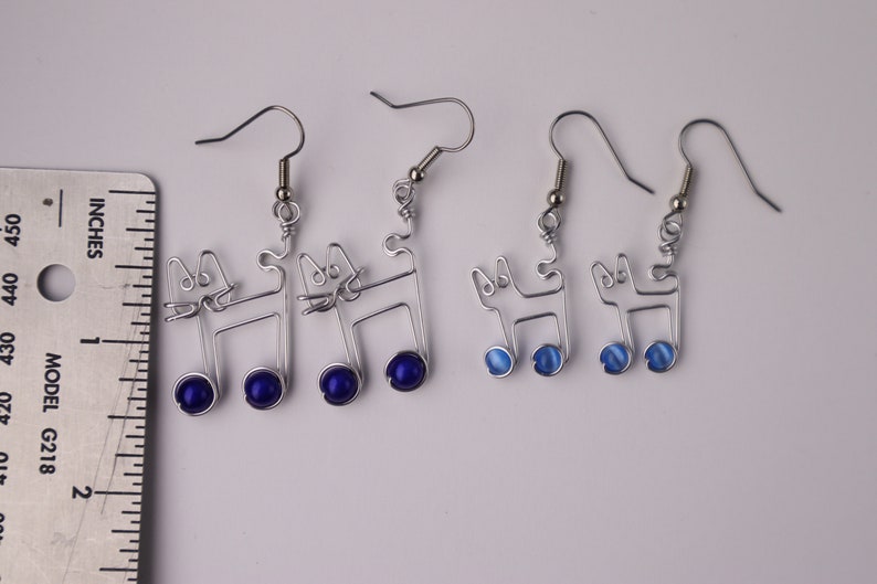 Cat Music Notes Earrings // Gift for Cat Lovers and Musicians image 2