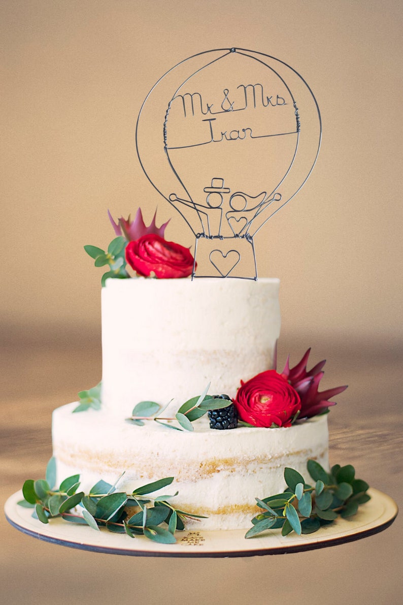 Hot Air Balloon Wedding Cake Topper image 3