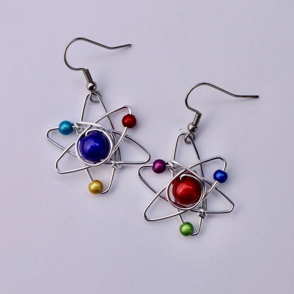 Multi Color Atom Earrings // Big Bang Theory // Geek Gifts