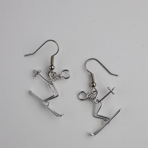 Skier Earrings // Alpine Ski Jewelry // Winter Earrings image 2