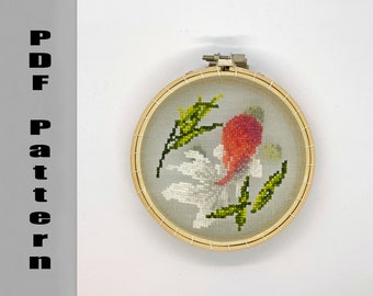 Cross Stitch Pattern: 3D Oranda Goldfish Tank