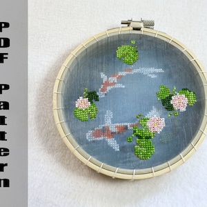 Cross Stitch Pattern: 3D Koi Pond