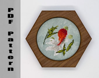 Cross Stitch Pattern: Oranda Goldfish Tank