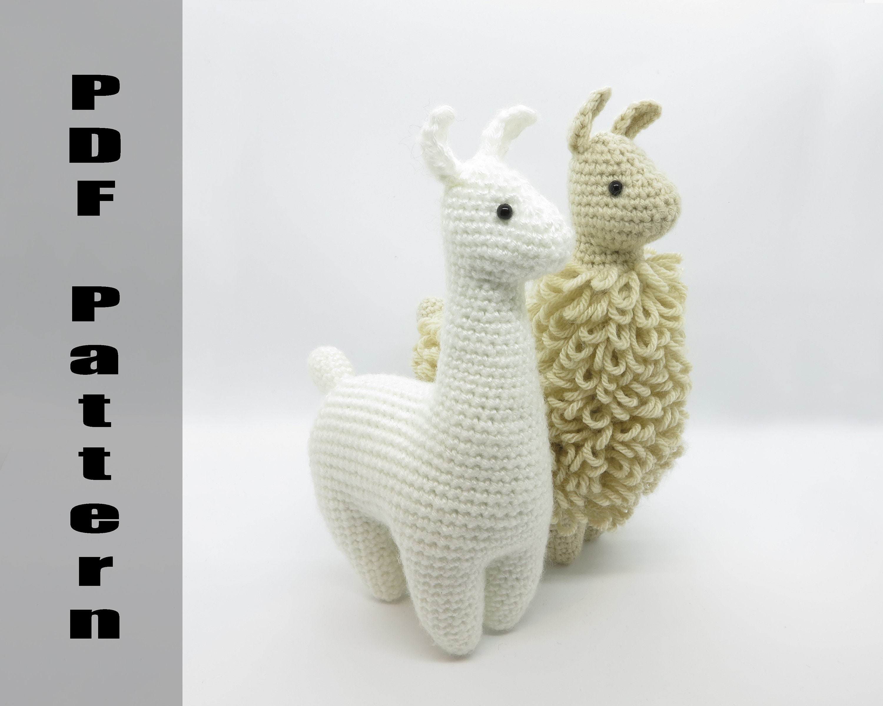 Crochet Plush Alpaca Llama Doll 8.5 Toy Knited Soft Plush Hand Amigurumi