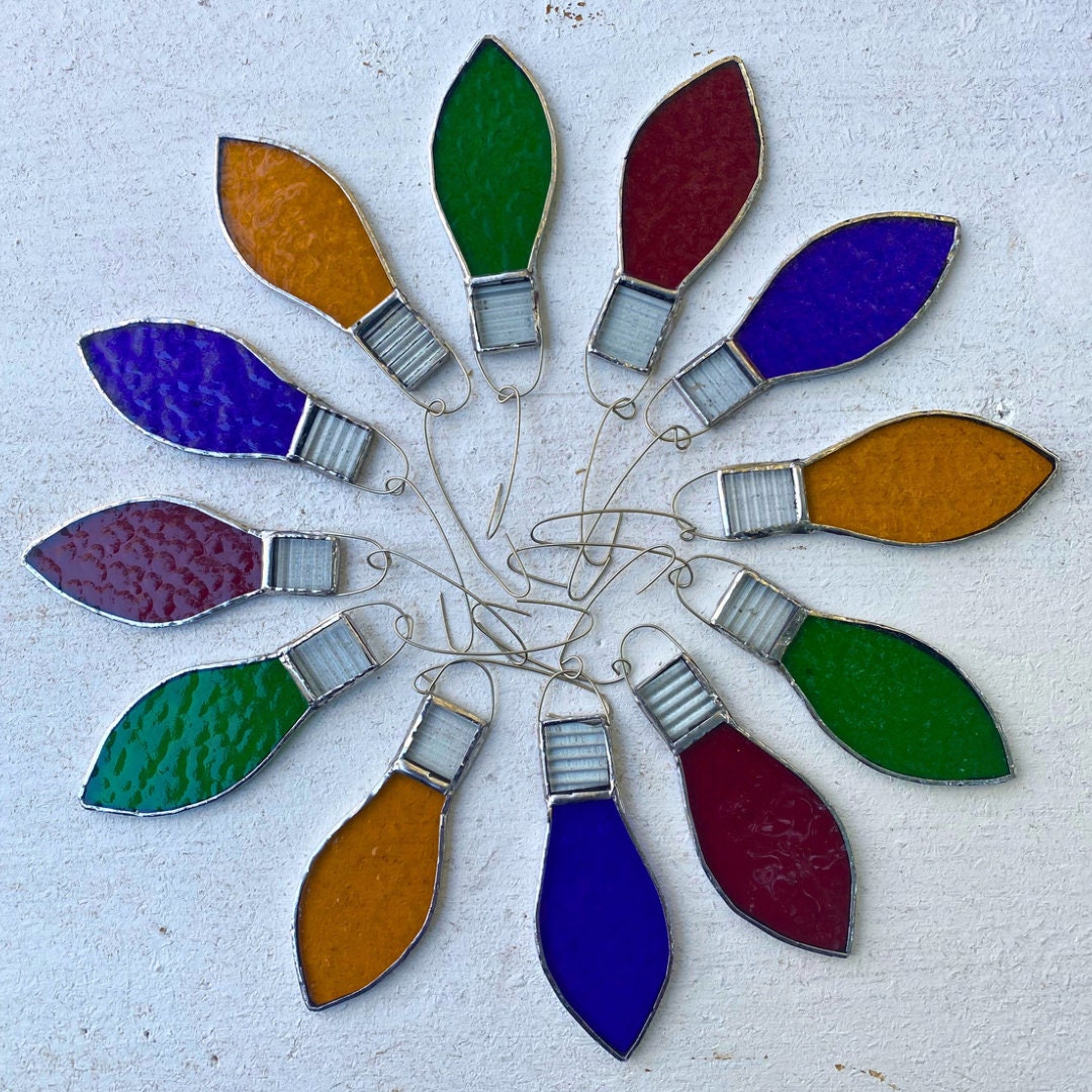 Stained glass 2024 christmas tree lamp
