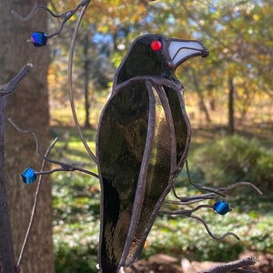 Stained glass Raven bird