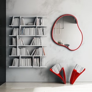 Asymmetrical wall mirror. Model E