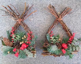 set of 2 vintage christmas wall decor branch and pine tree measures 9 x 13 - Vintage Christmas Wall Decor set of 2 vintage christmas wall decor branch and pine tree measures 9 x 13 - Vintage Christmas Wall Decor