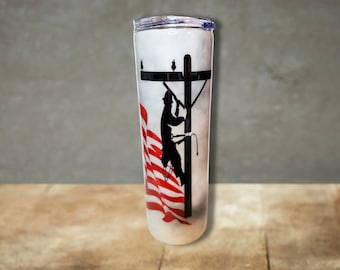 Rökeffekt amerikansk flagga Lineman-mugg