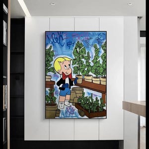 Graffiti Art Modern Alec Monopoly Canvas Paintings Richie Rich Posters and Prints Wall Art Pictures for Living Room