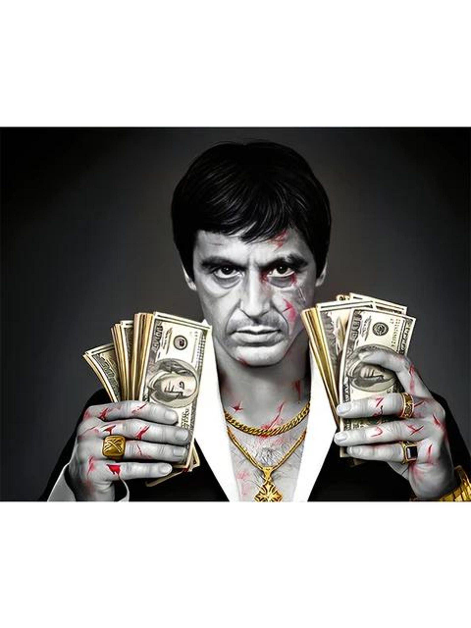 Modern Gangster Movie Scarface Tony Montana Money Canvas Painting modern-gangster-movie-scarface-tony-montana-money-canvas-painting