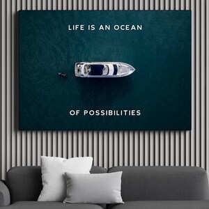 La vida es un océano de posibilidades Cita inspiradora y motivacional Decoración moderna para el hogar