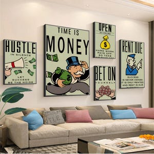 Alec Monopoly Zeit ist Geld Film Poster Decoracion Malerei Wand Kunst Kraft Papier Raum Wand Dekor