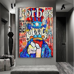 Paperino Forbes Graffiti US Arte Tela Pittura Divertente Colore Graffiti Poster da Parete Stampe Soggiorno Casa Immagini Decorazione
