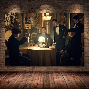 Peaky Blinders Club Scene Canvas Art Elegant Gangster Print 1920s Jazz Era Poster for Home Bar Lounge or Vintage Wall Decoration