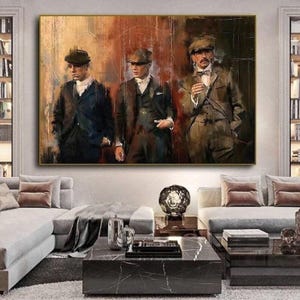 Peaky Blinders Graffiti Art Canvas Pintura Arte de parede Decoração de casa