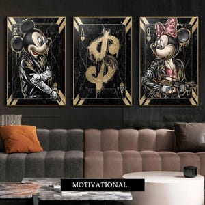 Divertente Topolino e Minnie Mouse Rapinatore Stampe su Tela Pop Art Pittura Su Decorazione Murale Poster Cartone Animato Immagini Per Soggiorno Decorazione Della Casa