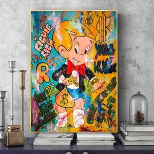 Richie Rich Alec Monopoly Money Graffiti Art Paintings on the Wall Art ...