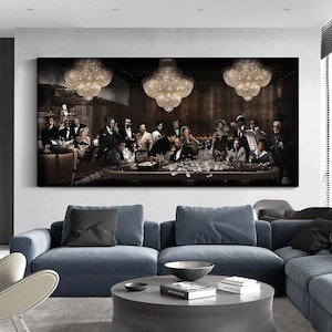 Großer Berühmter Film Pate Scarface Charakter Party Leinwand Gemälde Wohnzimmer Poster Wand Kunst Druck Für Haus Schlafzimmer Dekor