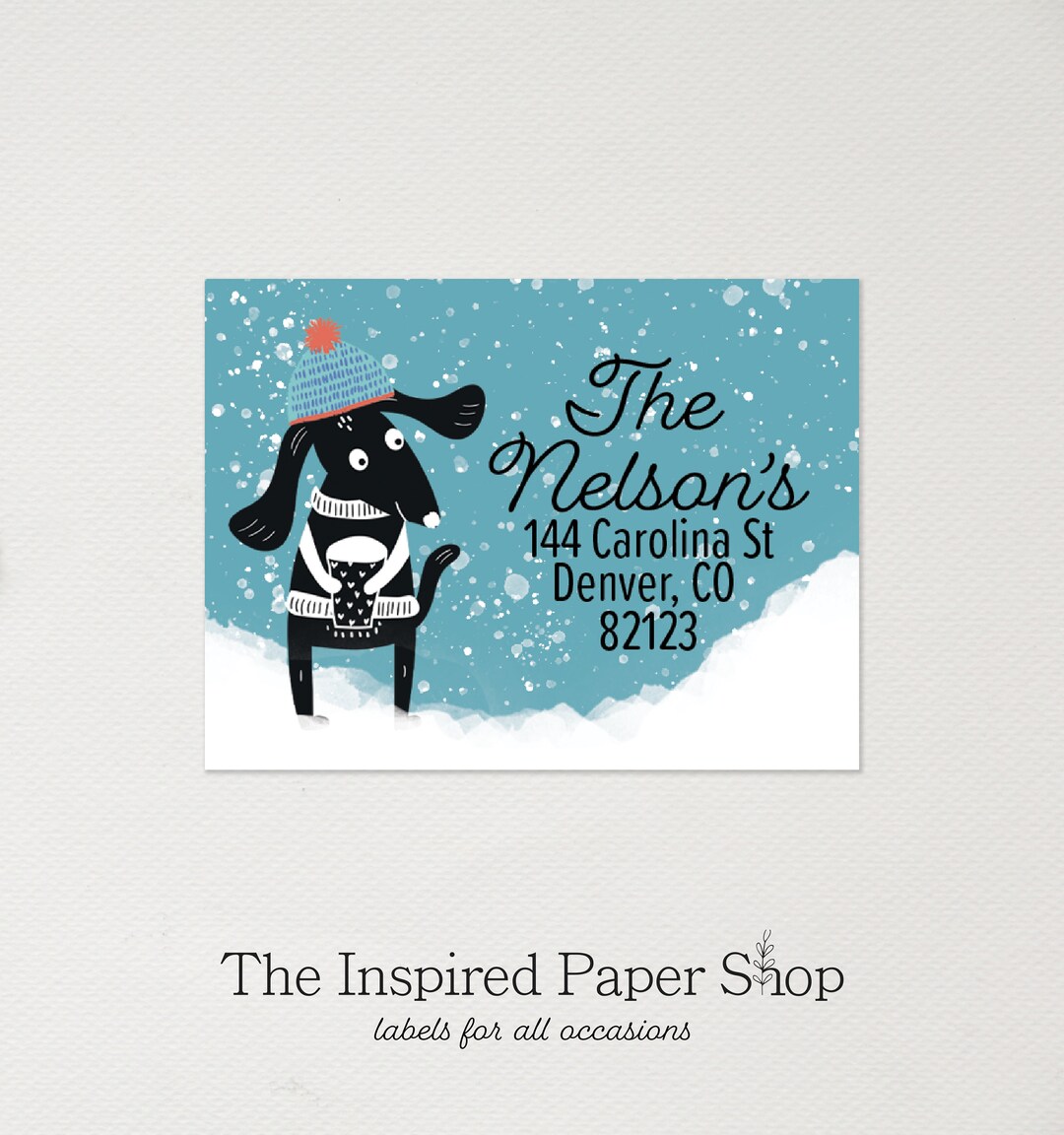 Winter Moose Address Labels: 1.5x2