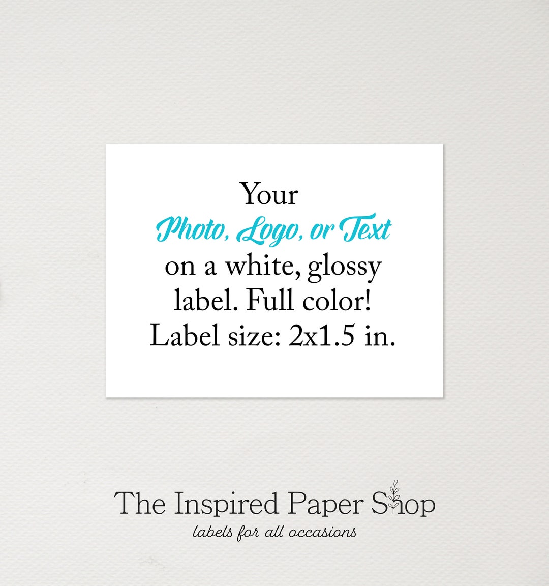 Your Photo, Logo, or Text on a Label | Customized Label | 2 X 1.5 Inch ...