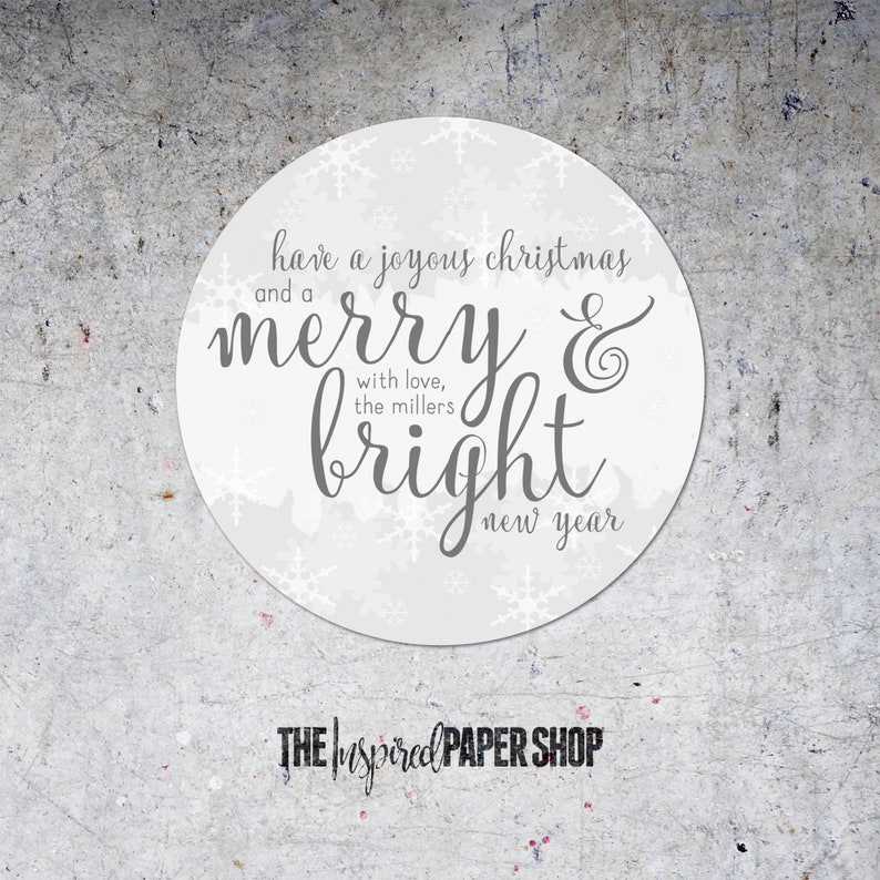 Merry /& Bright Snowflake Return Address Labels Unique Gift New Address Labels 1.67 inch 48 Labels Included