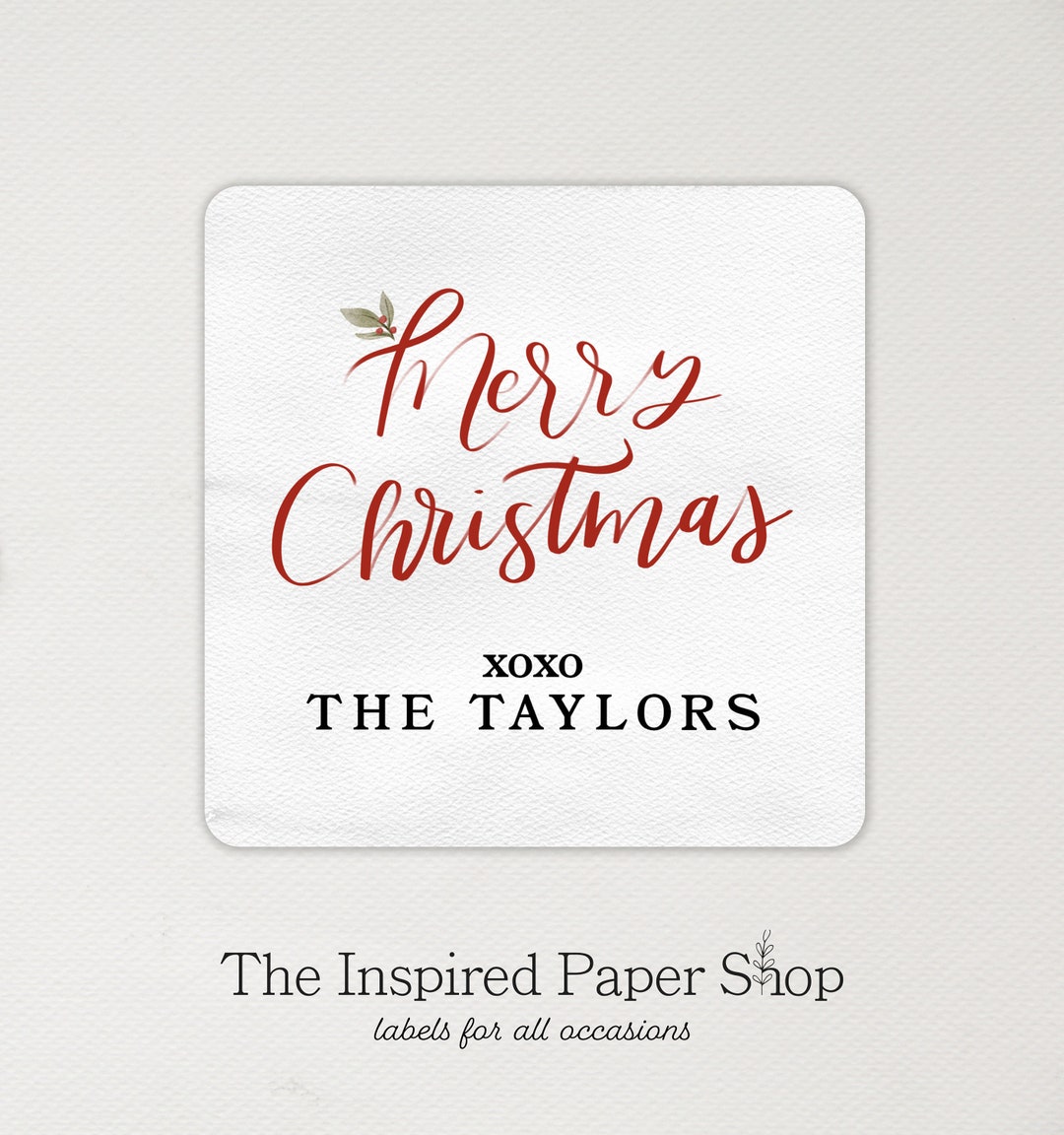 Merry Christmas Gift Labels Favor Labels Address Labels 2 - Etsy