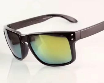 Holbrook Styled Matte Black with White insert and Gold UV400 Lenses (Look at pictures)