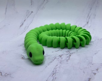 Serpiente Fidget articulada impresa en 3D - Regalo único - Muchos colores disponibles - Diseño ZOU3D