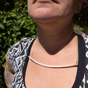 Real Rib Bone Necklace: Iridescent Shimmer, Goth Macabre Jewelry. Oddities & curiosities. Goth, Witch, Exotic.