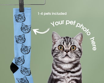 Modern Custom Pet Socks Photo Personalized Pet Socks Custom Gifts Face Socks Dog Socks Custom Cat Socks Custom Dog Face Socks